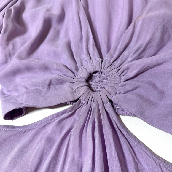 SKEMO NWT Lilac Purple Cut Out Bubble Sleeve Keyhole Mini Dress Size Medium $158 - Picture 8 of 12